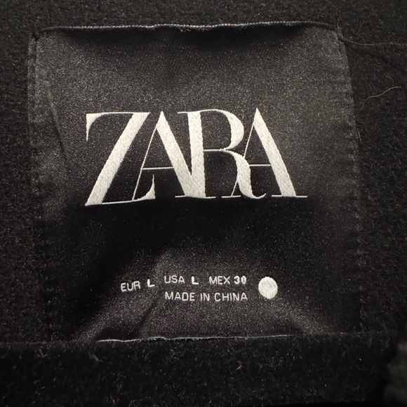 NWOT ZARA Women’s Black Oversized Combination Bomber Size Large🖤 - Picture 7 of 8